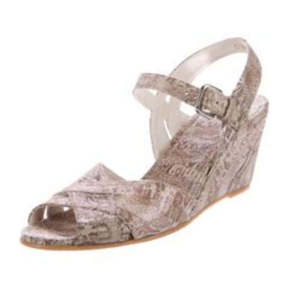 Suart Weitzman Metallic Suede Wedges - Picture 2 of 5